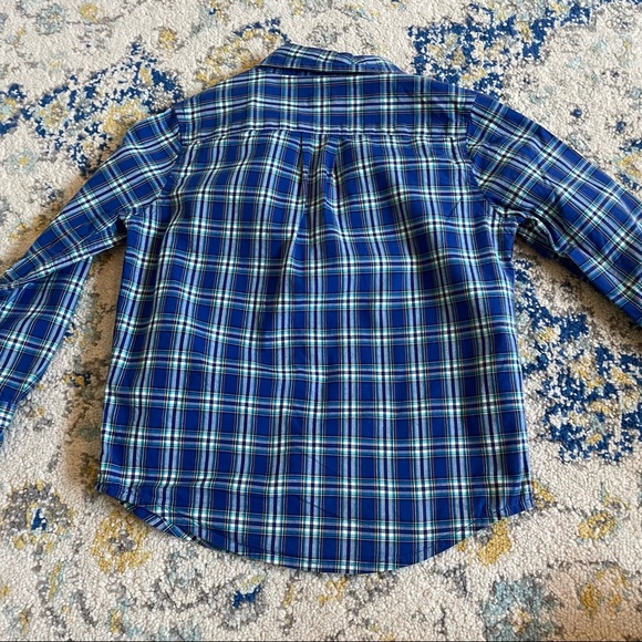 Janie and Jack toddler boys blue plaid long sleeve button down - Picture 7 of 7